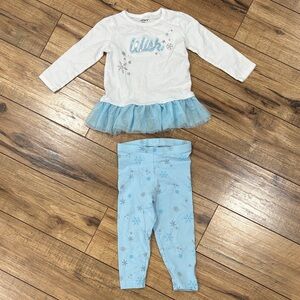 ❄️White and Blue Snowflake Outfit for Baby Girl❄️